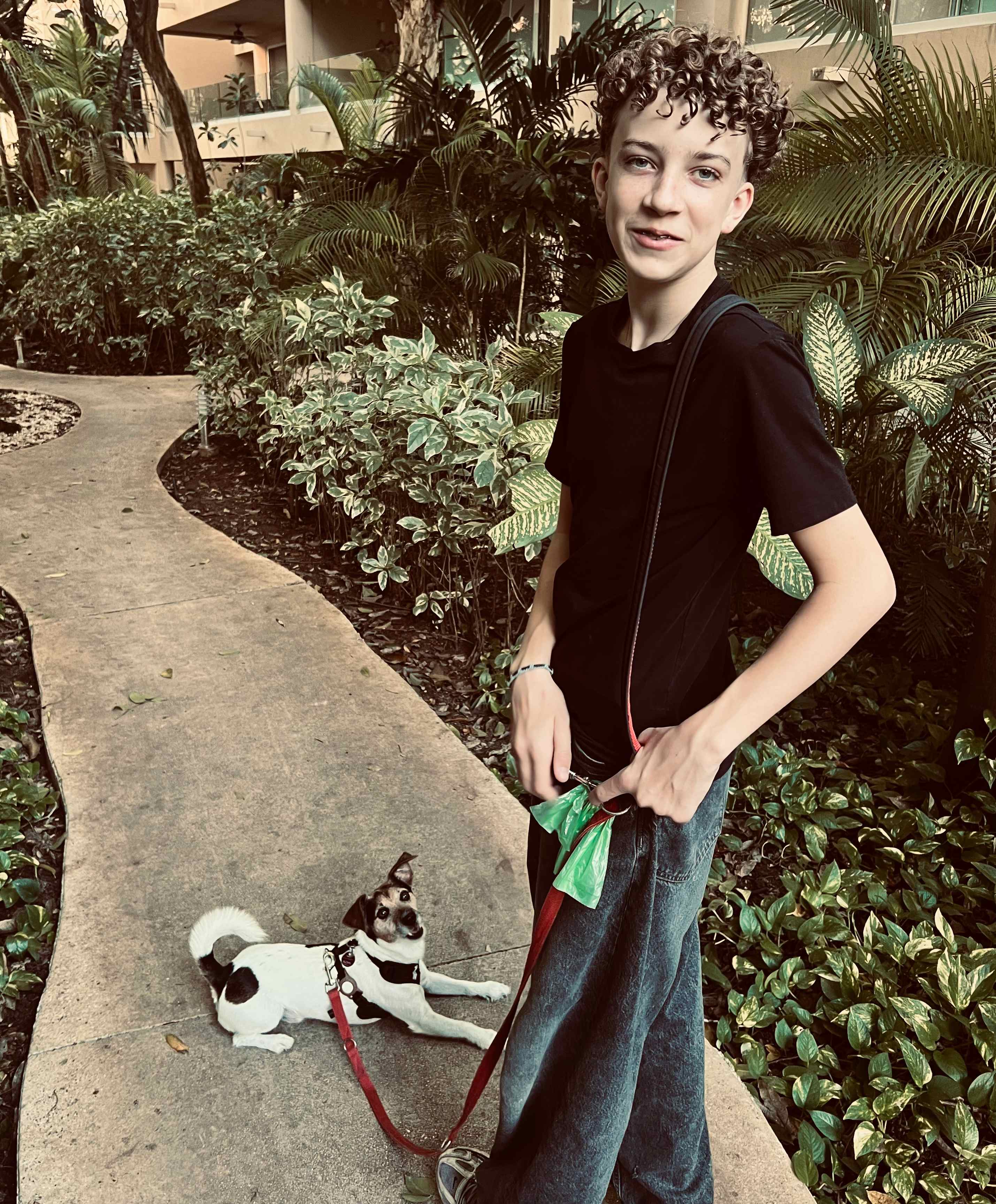 Felix with his dog in Playacar